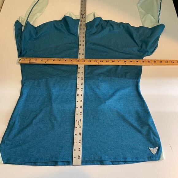 Korsa Shirt Womens XL Extra Large Multi Static Run Sports Half Zip Thumbholes - Picture 10 of 16